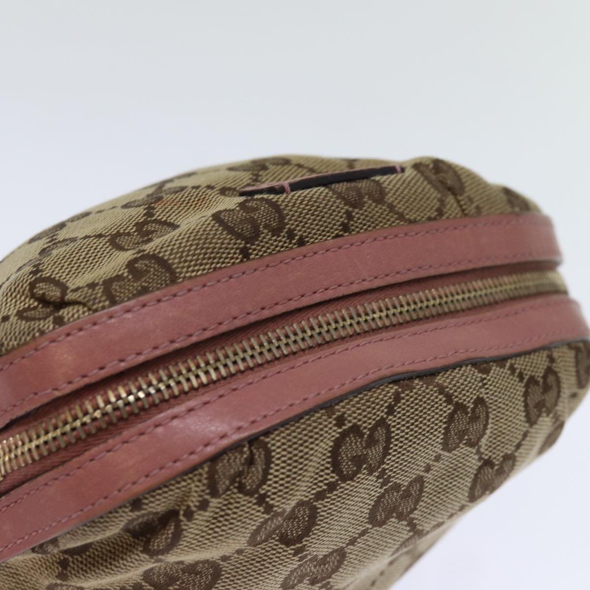 GUCCI GG Canvas Bamboo Pouch Beige 246175 yk12525