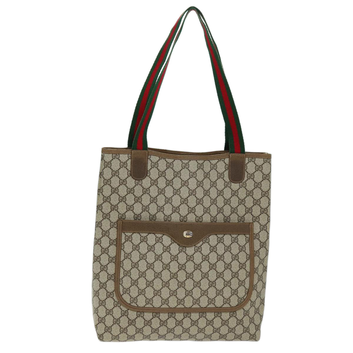 GUCCI GG Supreme Web Sherry Line Tote Bag PVC Beige Red 40 02 003 yk12529