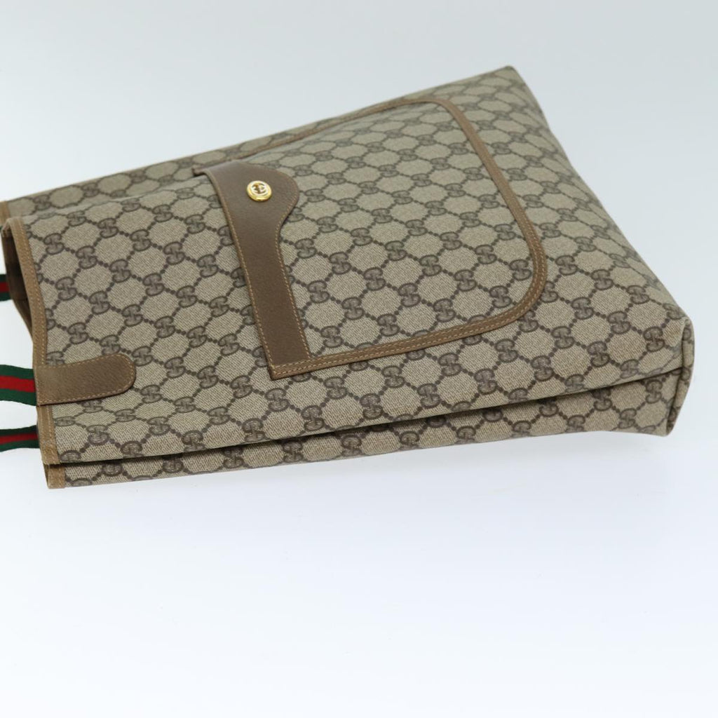 GUCCI GG Supreme Web Sherry Line Tote Bag PVC Beige Red 89 02 003 yk12548
