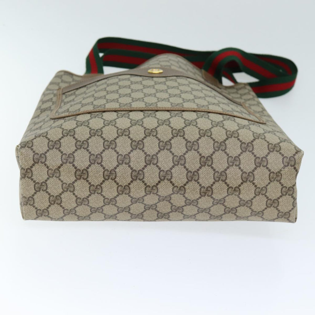 GUCCI GG Supreme Web Sherry Line Tote Bag PVC Beige Red 89 02 003 yk12548