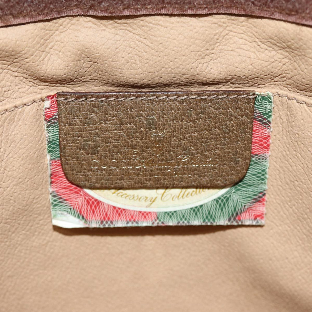 GUCCI GG Supreme Web Sherry Line Clutch Bag PVC Beige Red 89 01 033 yk12556