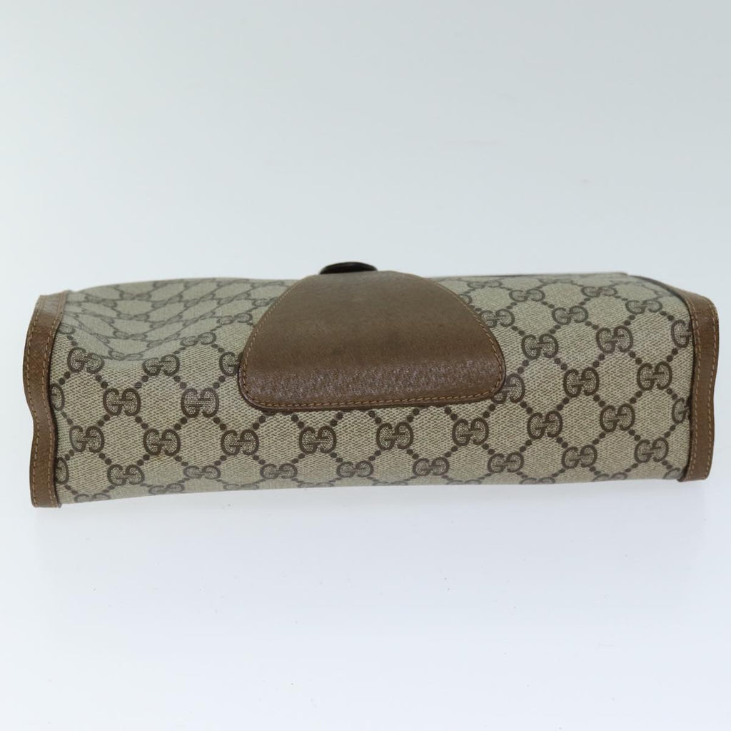 GUCCI GG Supreme Web Sherry Line Clutch Bag PVC Beige Red 89 01 033 yk12556