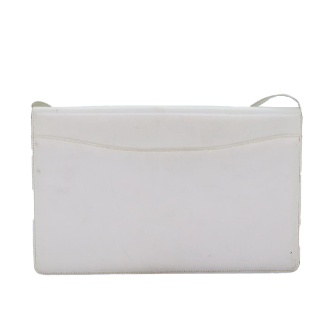 GUCCI Interlocking Shoulder Bag Leather White yk12575