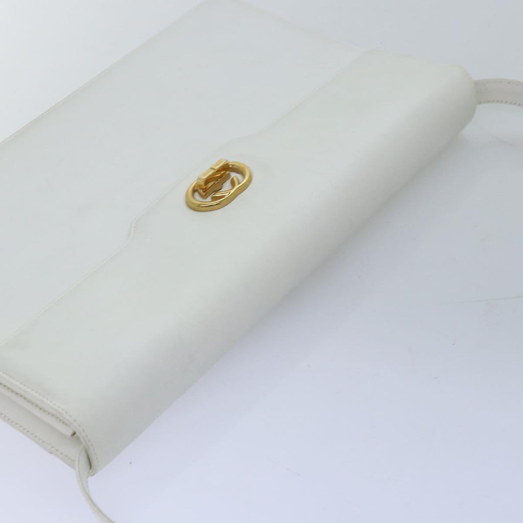 GUCCI Interlocking Shoulder Bag Leather White yk12575