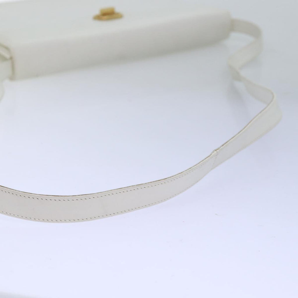 GUCCI Interlocking Shoulder Bag Leather White yk12575