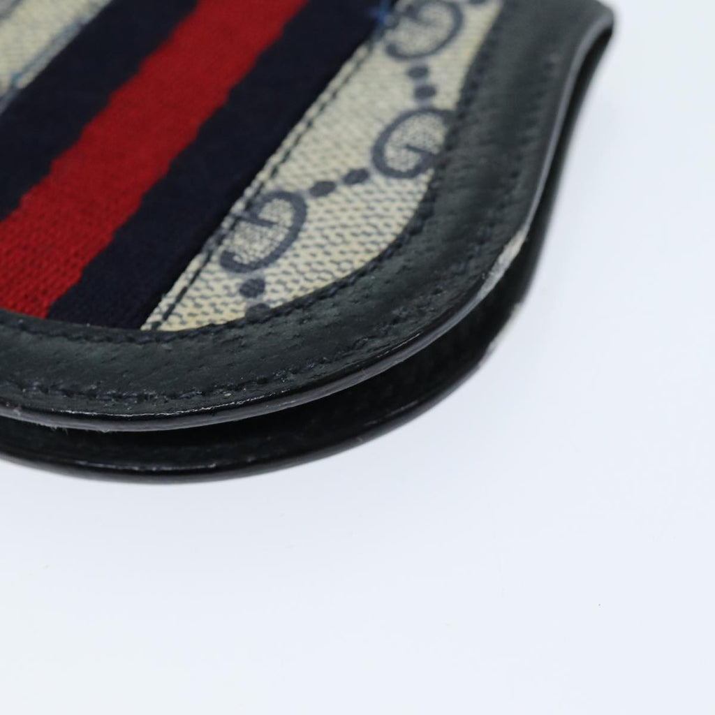 GUCCI GG Supreme Sherry Line Coin Purse PVC Red Navy yk12588