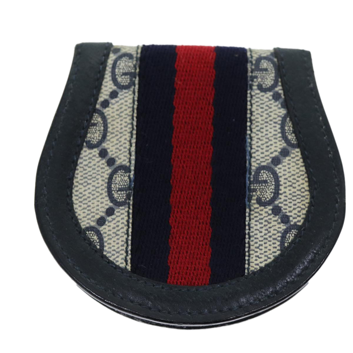GUCCI GG Supreme Sherry Line Coin Purse PVC Red Navy yk12588