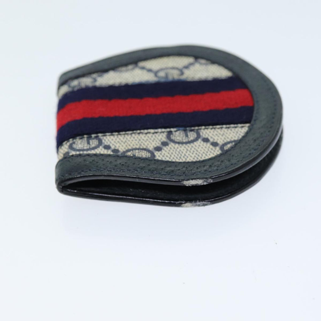 GUCCI GG Supreme Sherry Line Coin Purse PVC Red Navy yk12588