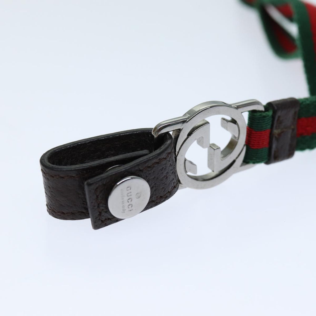 GUCCI Neck Strap Web Sherry Line Canvas Green Red 115278 yk12589