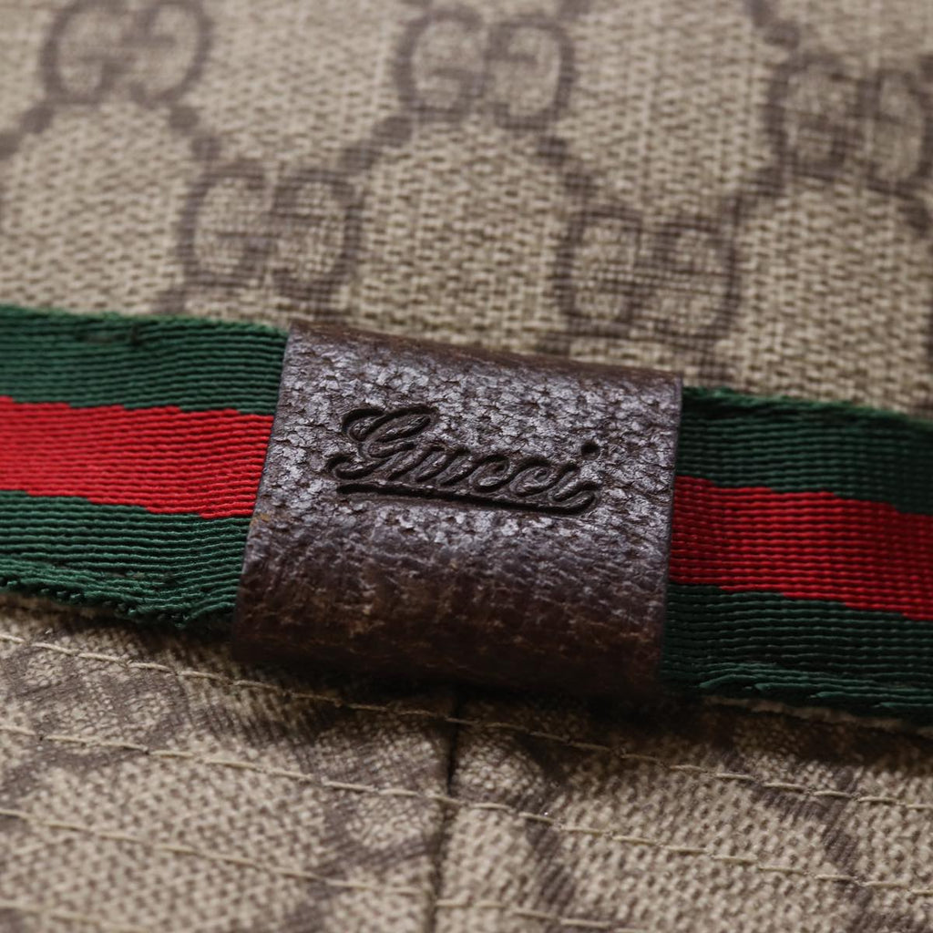 GUCCI GG Supreme Web Sherry Line Hat PVC M Beige Red Green yk12592