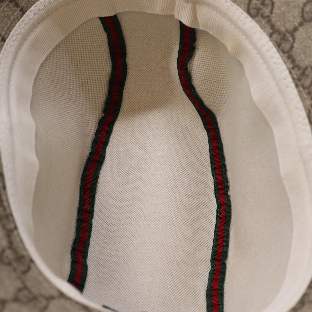 GUCCI GG Supreme Web Sherry Line Hat PVC M Beige Red Green yk12592