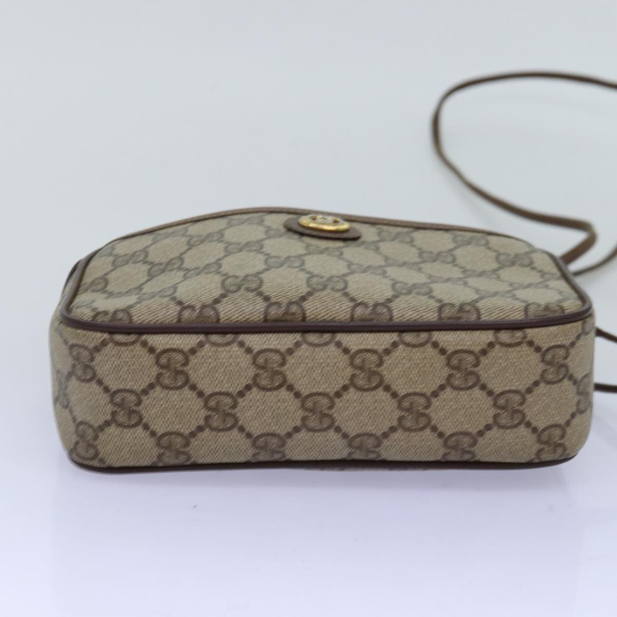 GUCCI GG Supreme Shoulder Bag PVC Beige 116 02 607 yk12594
