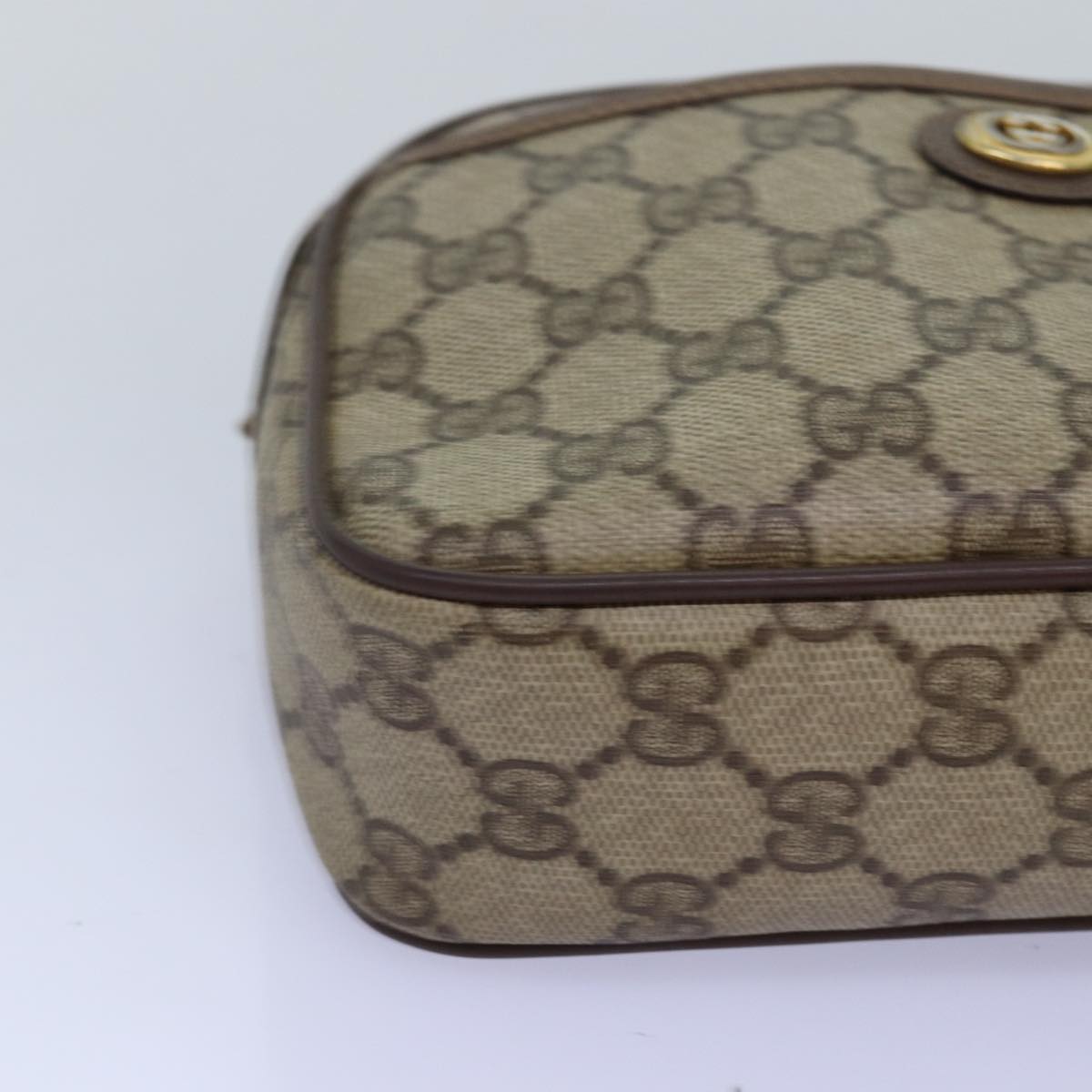 GUCCI GG Supreme Shoulder Bag PVC Beige 116 02 607 yk12594