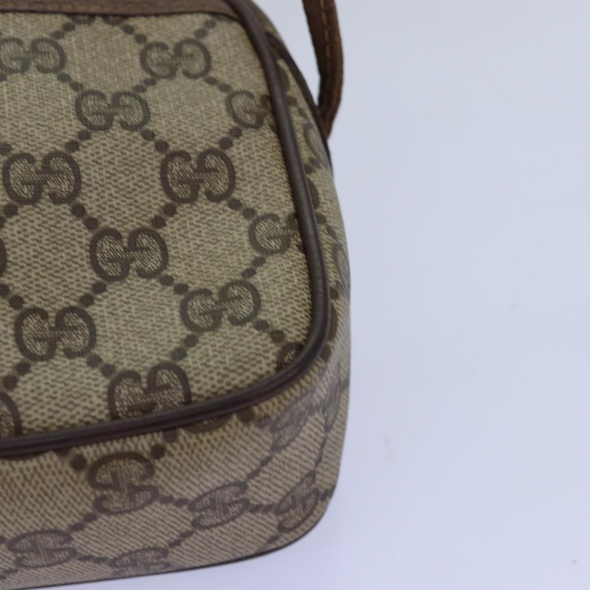 GUCCI GG Supreme Shoulder Bag PVC Beige 116 02 607 yk12594