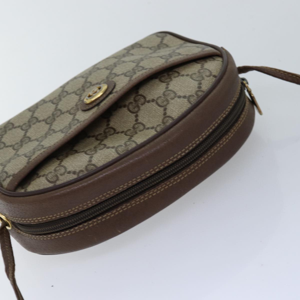 GUCCI GG Supreme Shoulder Bag PVC Beige 116 02 607 yk12594