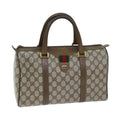 GUCCI GG Supreme Web Sherry Line Boston Bag PVC Beige Red 69 02 007 yk12611