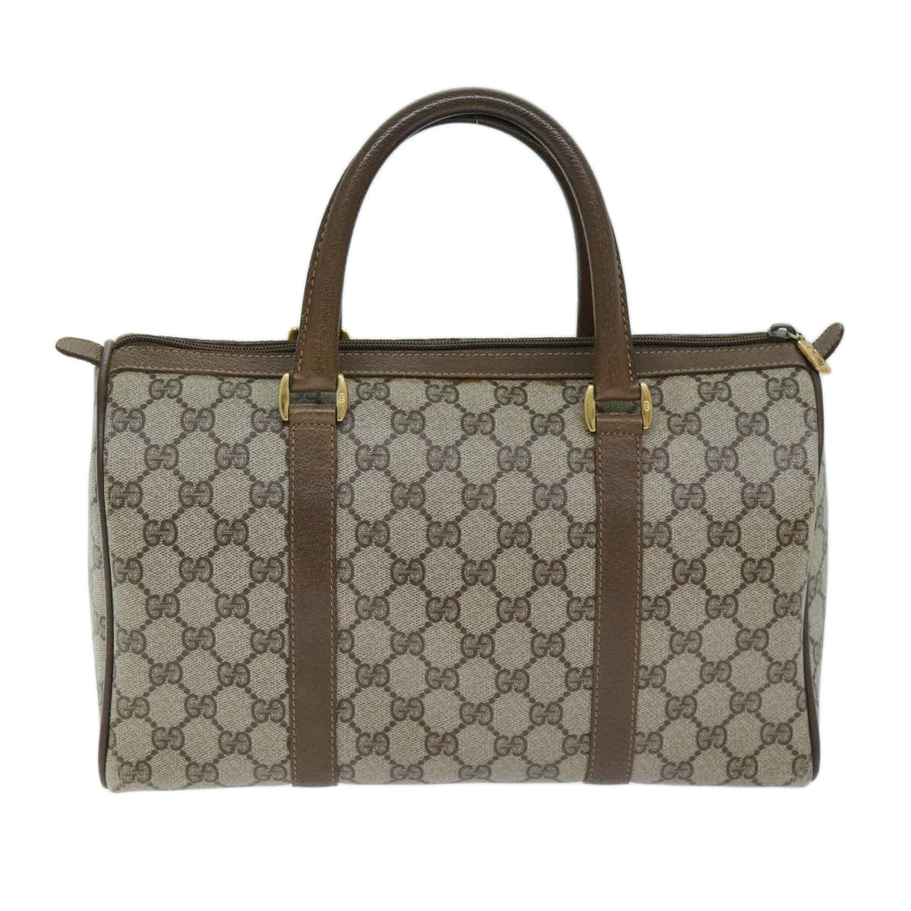 GUCCI GG Supreme Web Sherry Line Boston Bag PVC Beige Red 69 02 007 yk12611