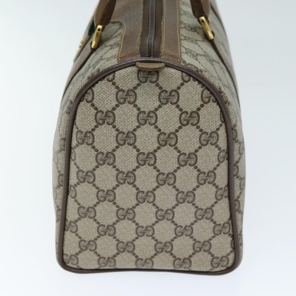 GUCCI GG Supreme Web Sherry Line Boston Bag PVC Beige Red 69 02 007 yk12611