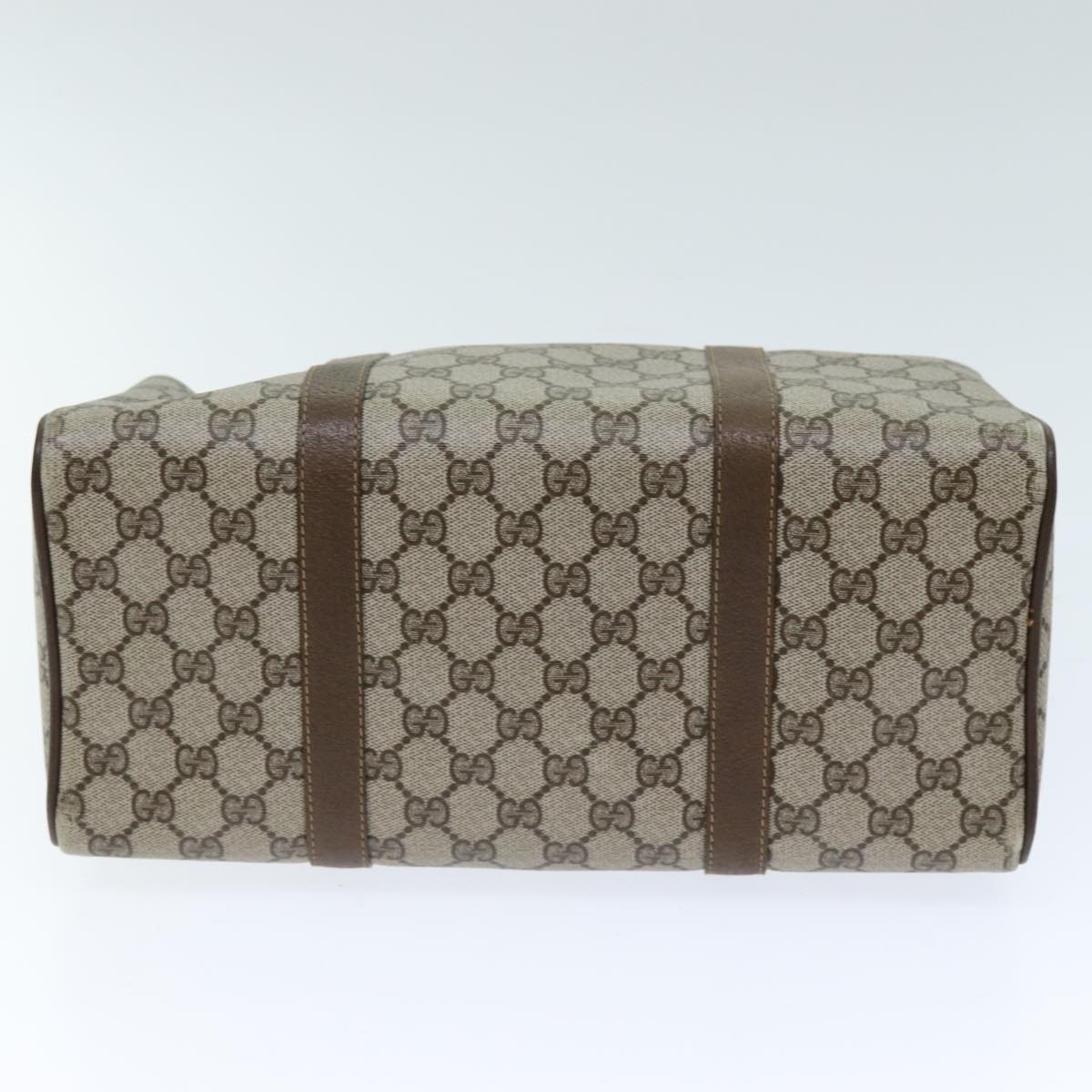GUCCI GG Supreme Web Sherry Line Boston Bag PVC Beige Red 69 02 007 yk12611