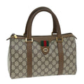 GUCCI GG Supreme Web Sherry Line Boston Bag PVC Beige Red 40 02 006 yk12612