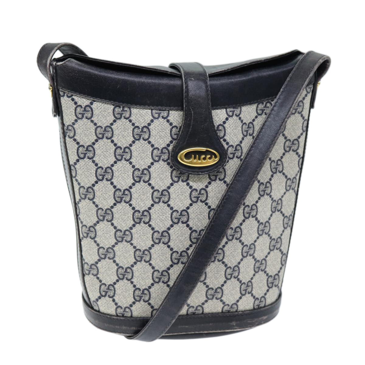 GUCCI GG Supreme Shoulder Bag PVC Navy yk12621