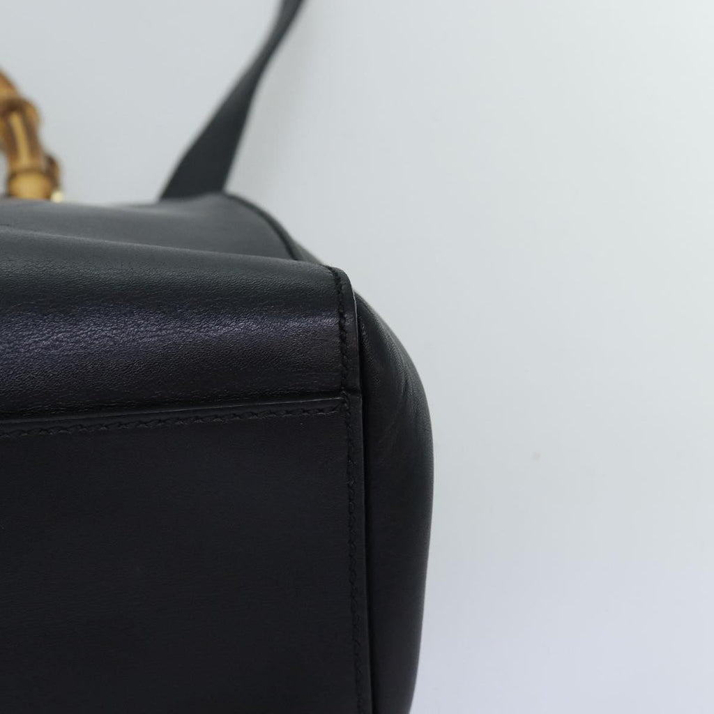 GUCCI Bamboo Nimfair Small Hand Bag Leather 2way Black 453767 yk12625