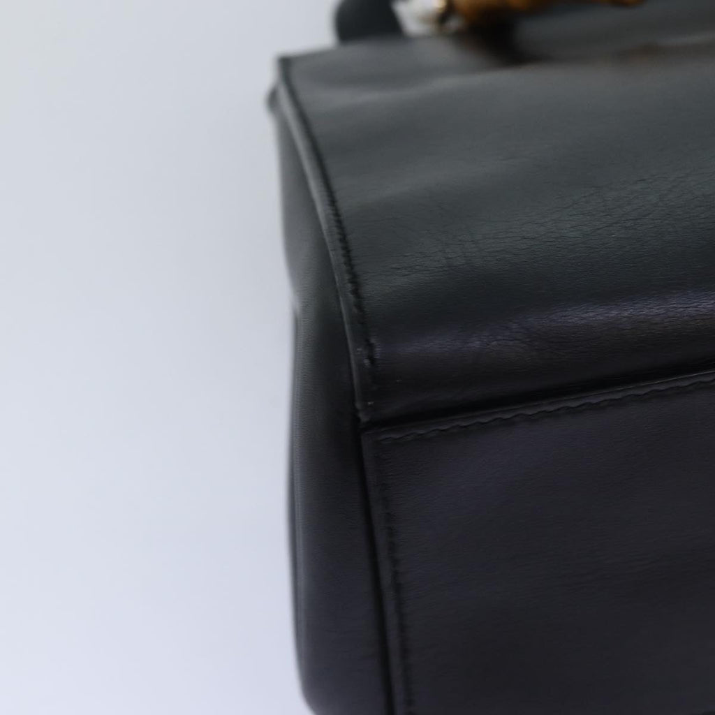 GUCCI Bamboo Nimfair Small Hand Bag Leather 2way Black 453767 yk12625