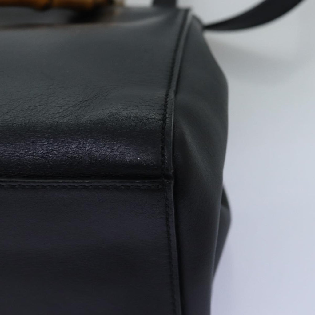 GUCCI Bamboo Nimfair Small Hand Bag Leather 2way Black 453767 yk12625