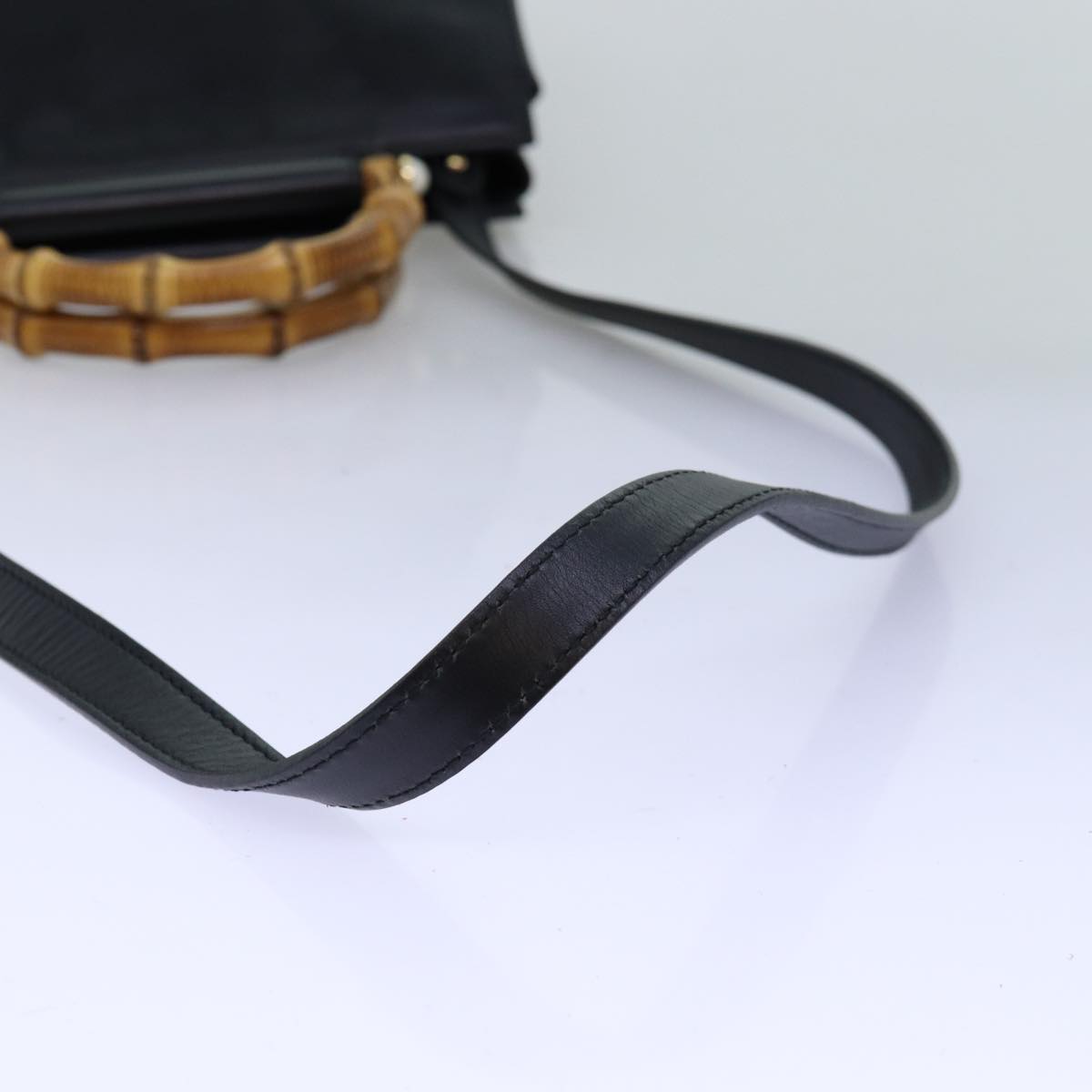 GUCCI Bamboo Nimfair Small Hand Bag Leather 2way Black 453767 yk12625