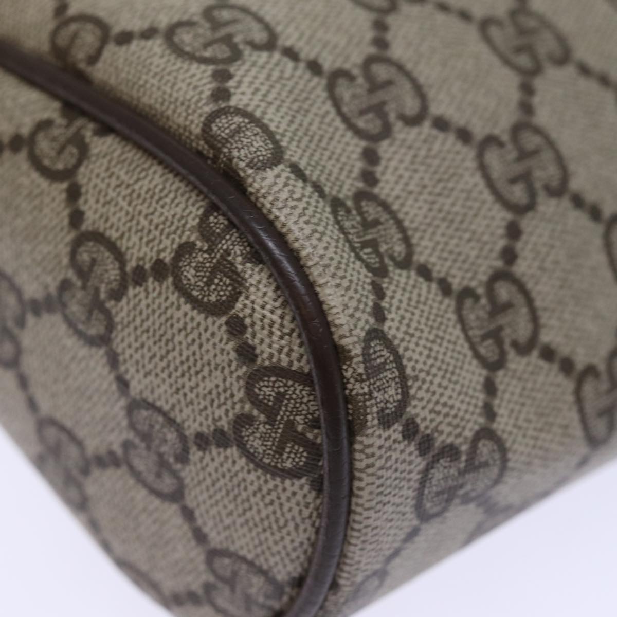GUCCI GG Supreme Web Sherry Line Clutch Bag PVC Beige Red 89 01 012 yk12641