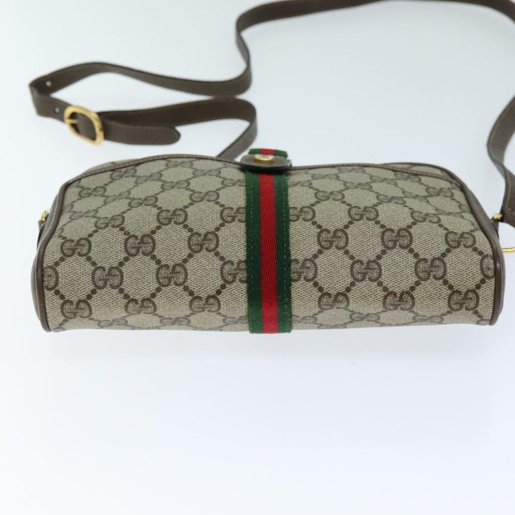 GUCCI GG Supreme Web Sherry Line Shoulder Bag Red Beige 10 02 055 yk12671
