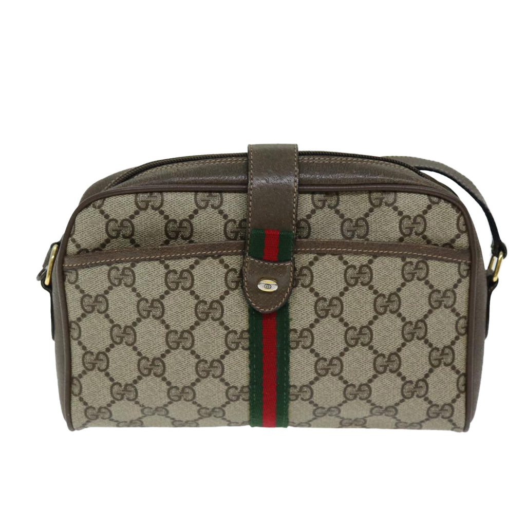 GUCCI GG Supreme Web Sherry Line Shoulder Bag Red Beige 10 02 055 yk12671