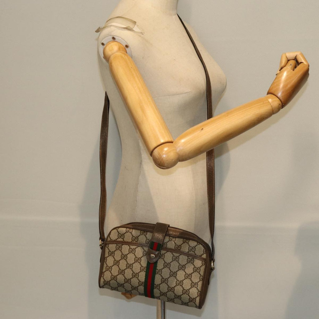 GUCCI GG Supreme Web Sherry Line Shoulder Bag Red Beige 10 02 055 yk12671