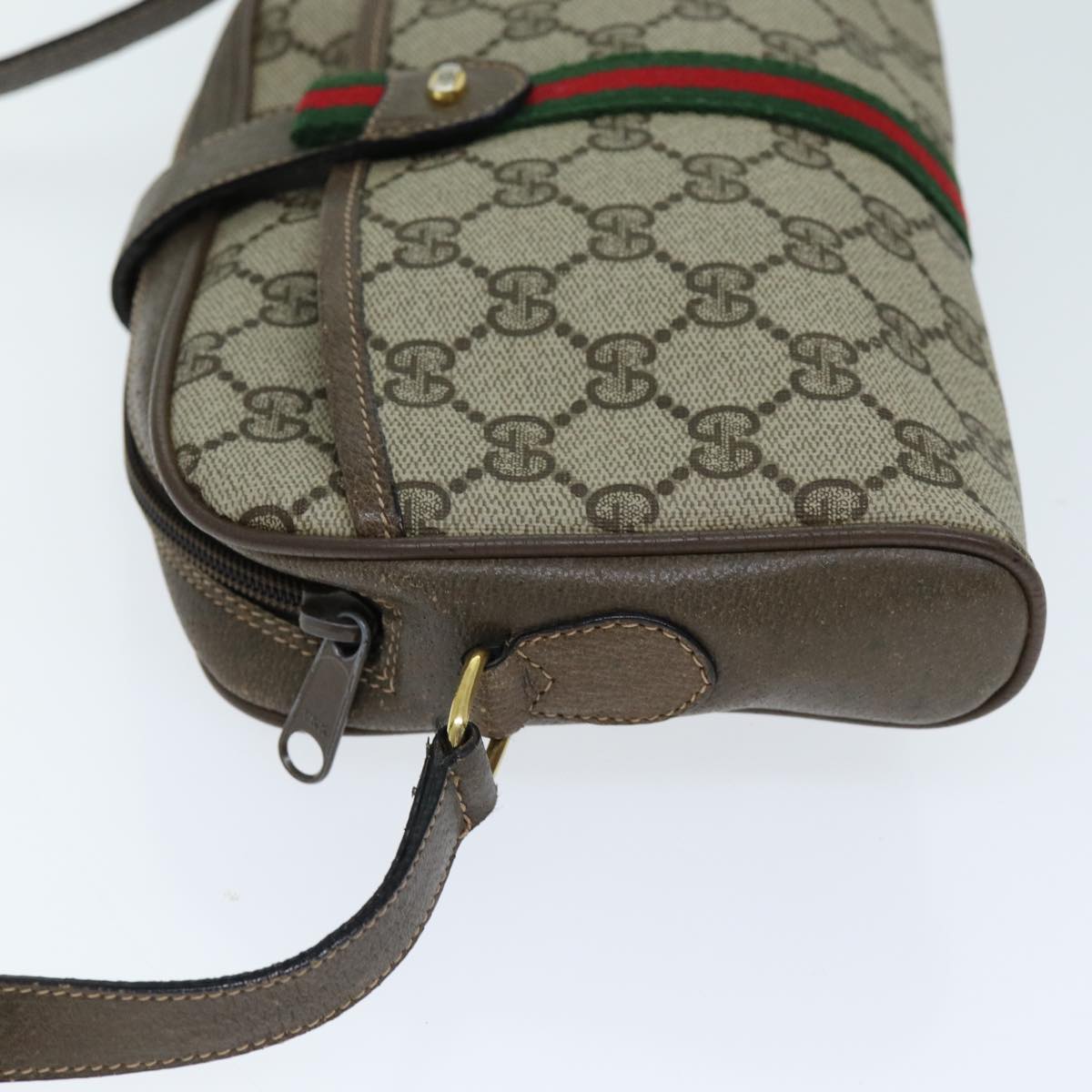 GUCCI GG Supreme Web Sherry Line Shoulder Bag Red Beige 10 02 055 yk12671