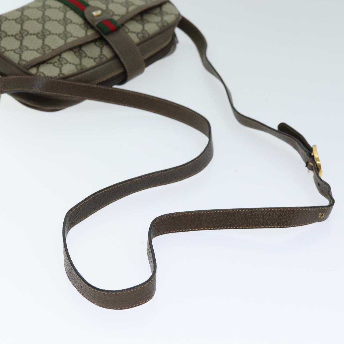 GUCCI GG Supreme Web Sherry Line Shoulder Bag Red Beige 10 02 055 yk12671