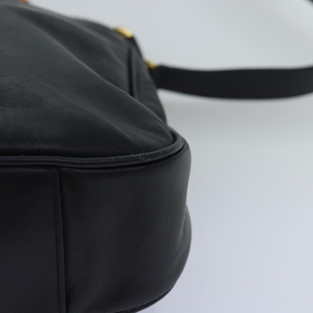 GUCCI Bamboo Hand Bag Leather 2way Black 001 1638 yk12693