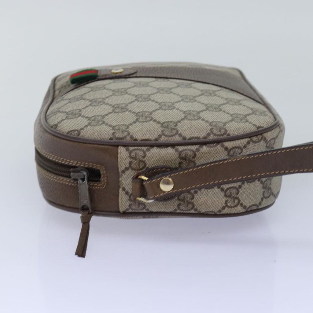 GUCCI GG Supreme Web Sherry Line Clutch Bag PVC Beige Red 89 01 034 yk12747