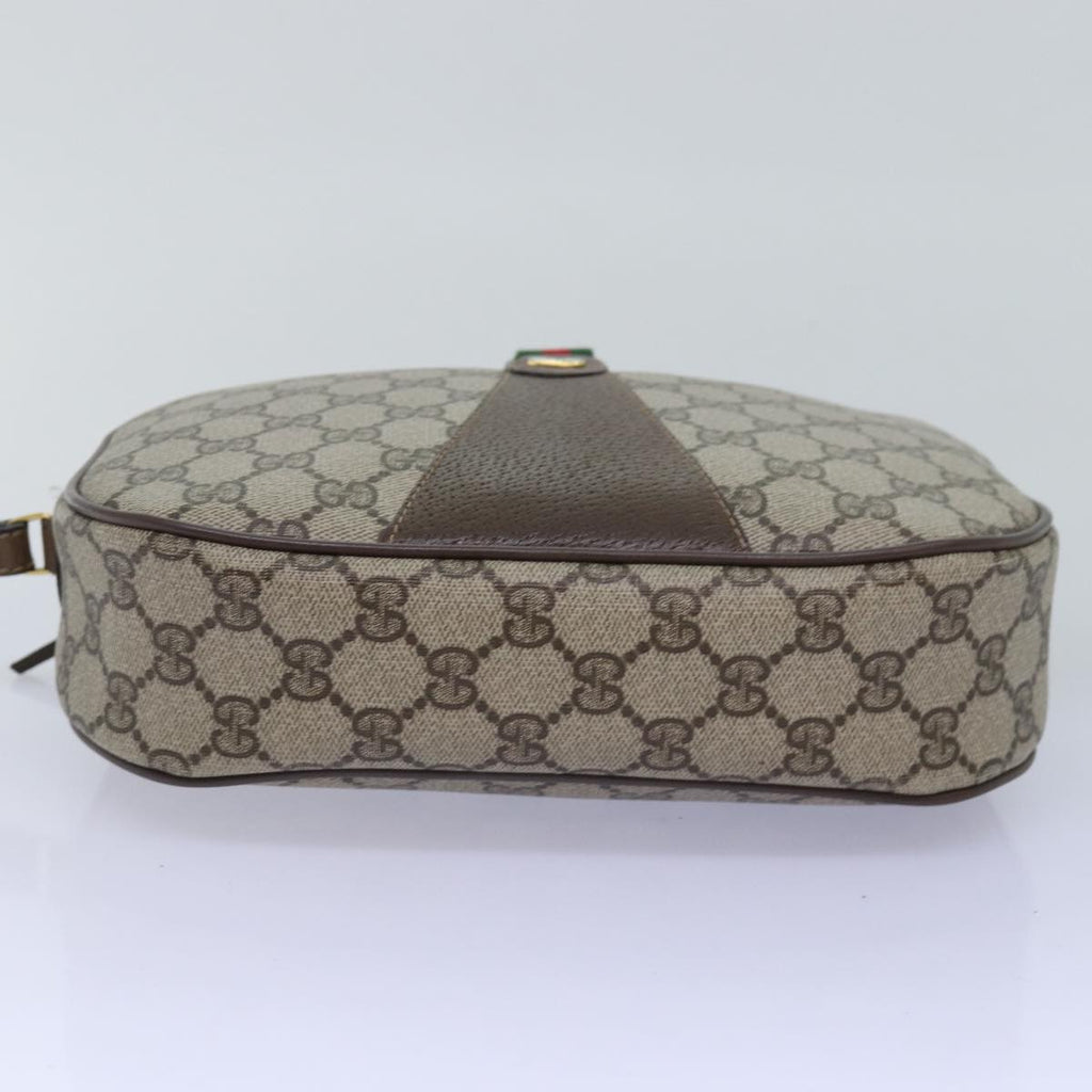 GUCCI GG Supreme Web Sherry Line Clutch Bag PVC Beige Red 89 01 034 yk12747