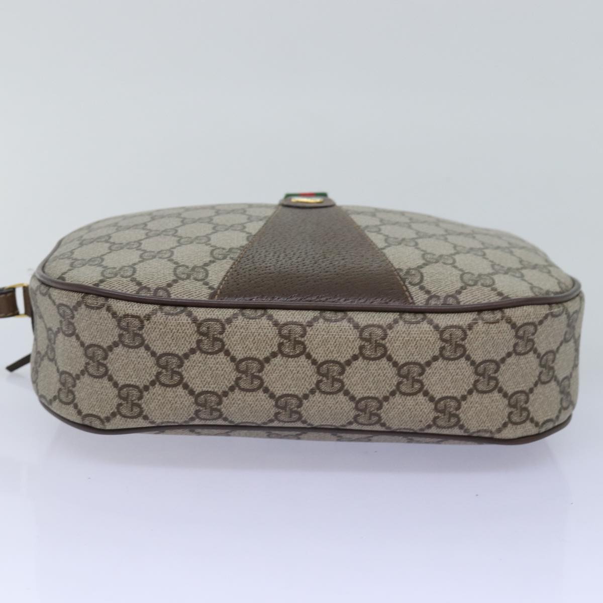 GUCCI GG Supreme Web Sherry Line Clutch Bag PVC Beige Red 89 01 034 yk12747