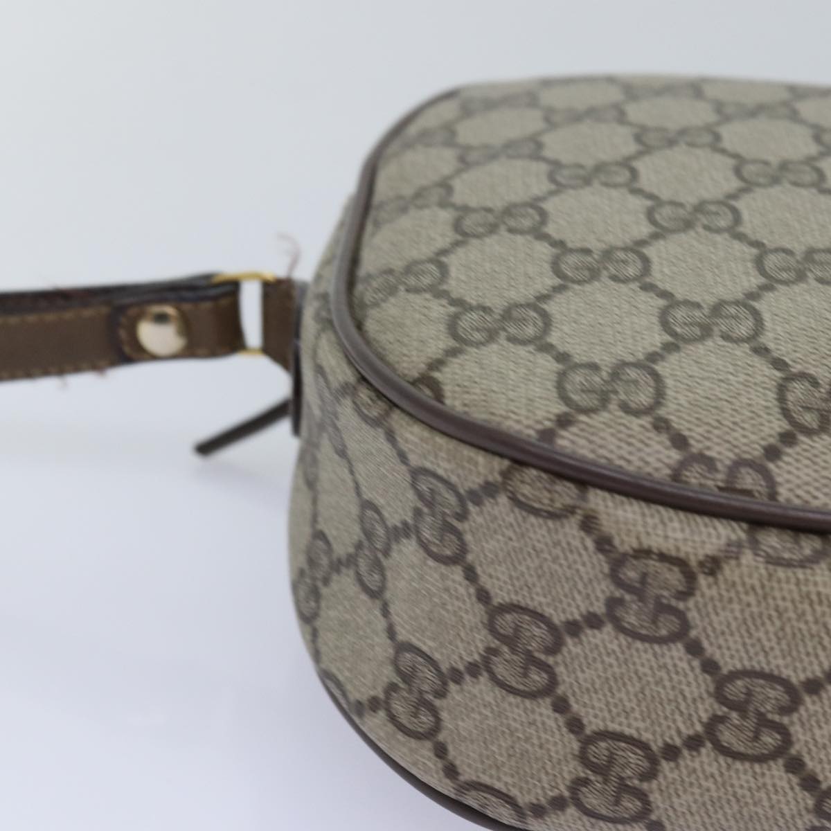 GUCCI GG Supreme Web Sherry Line Clutch Bag PVC Beige Red 89 01 034 yk12747