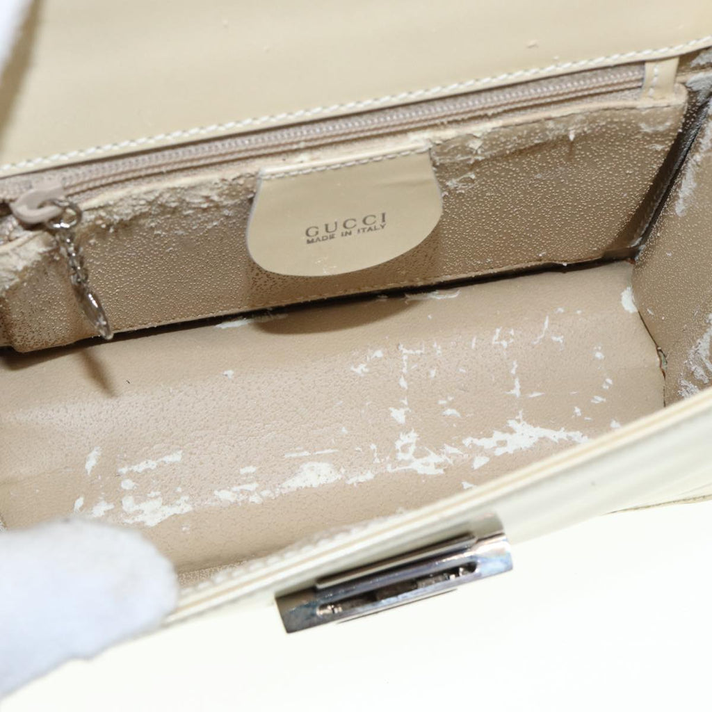 GUCCI Hand Bag Enamel 2way Beige yk12770