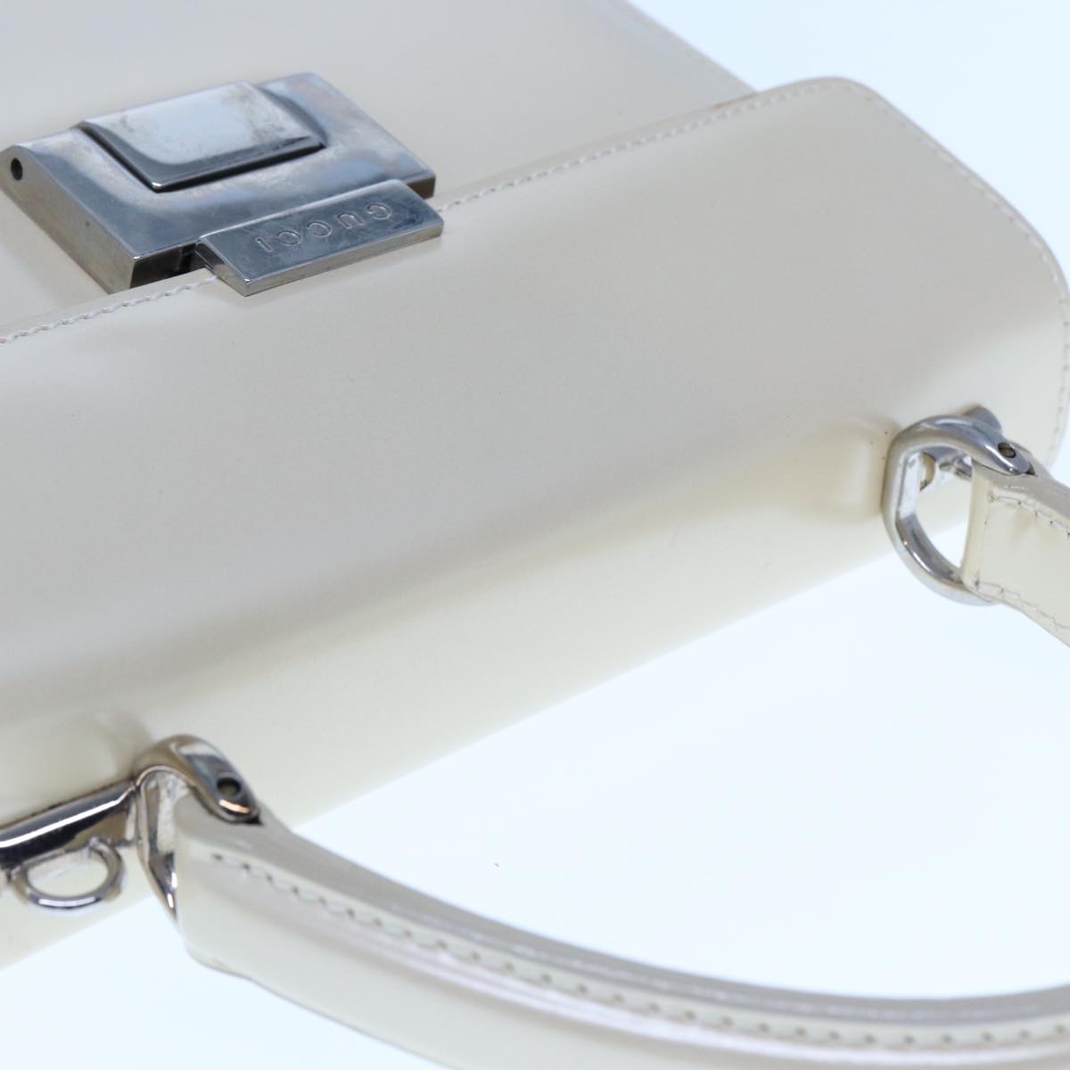 GUCCI Hand Bag Enamel 2way Beige yk12770