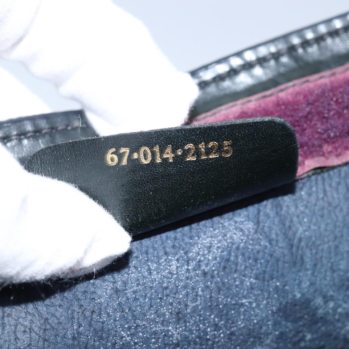 GUCCI GG Supreme Sherry Line Clutch Bag PVC Navy Red 67 014 2125 yk12776