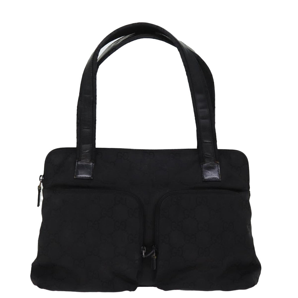 GUCCI GG Canvas Tote Bag Black 001 3705 yk12781