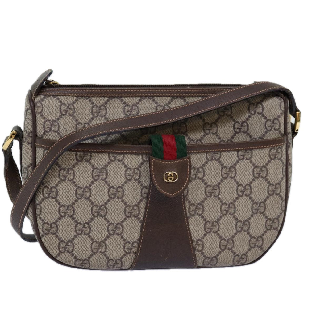 GUCCI GG Supreme Web Sherry Line Shoulder Bag Beige Red 001 123 yk12792