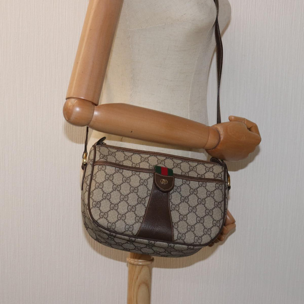 GUCCI GG Supreme Web Sherry Line Shoulder Bag Beige Red 001 123 yk12792