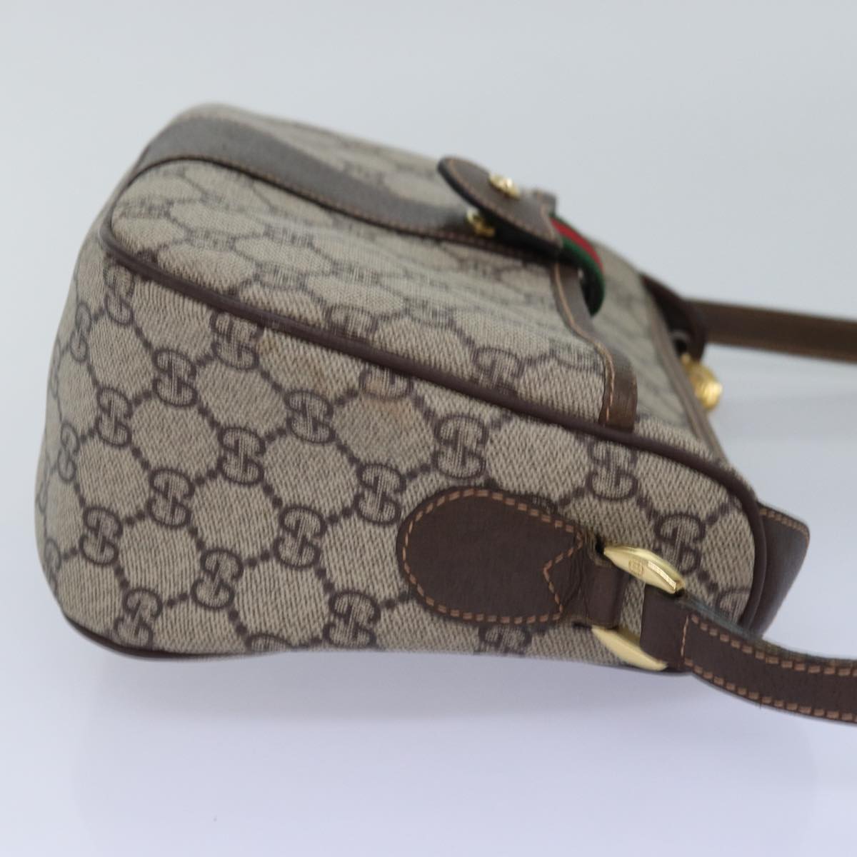 GUCCI GG Supreme Web Sherry Line Shoulder Bag Beige Red 001 123 yk12792
