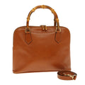 GUCCI Bamboo Hand Bag Leather 2way Brown 000 1186 0289 yk12820