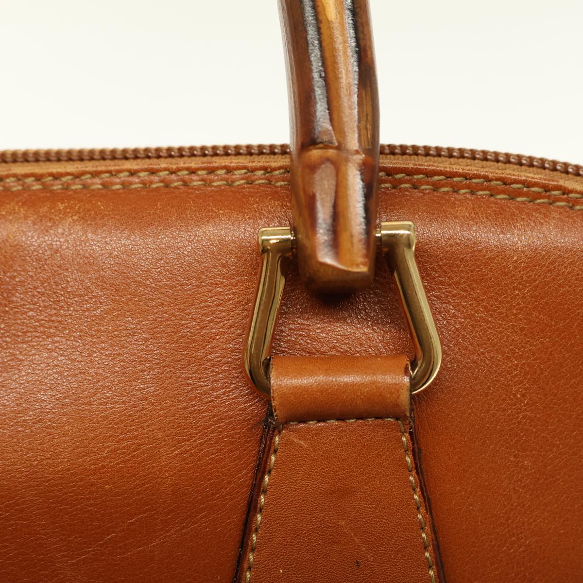 GUCCI Bamboo Hand Bag Leather 2way Brown 000 1186 0289 yk12820