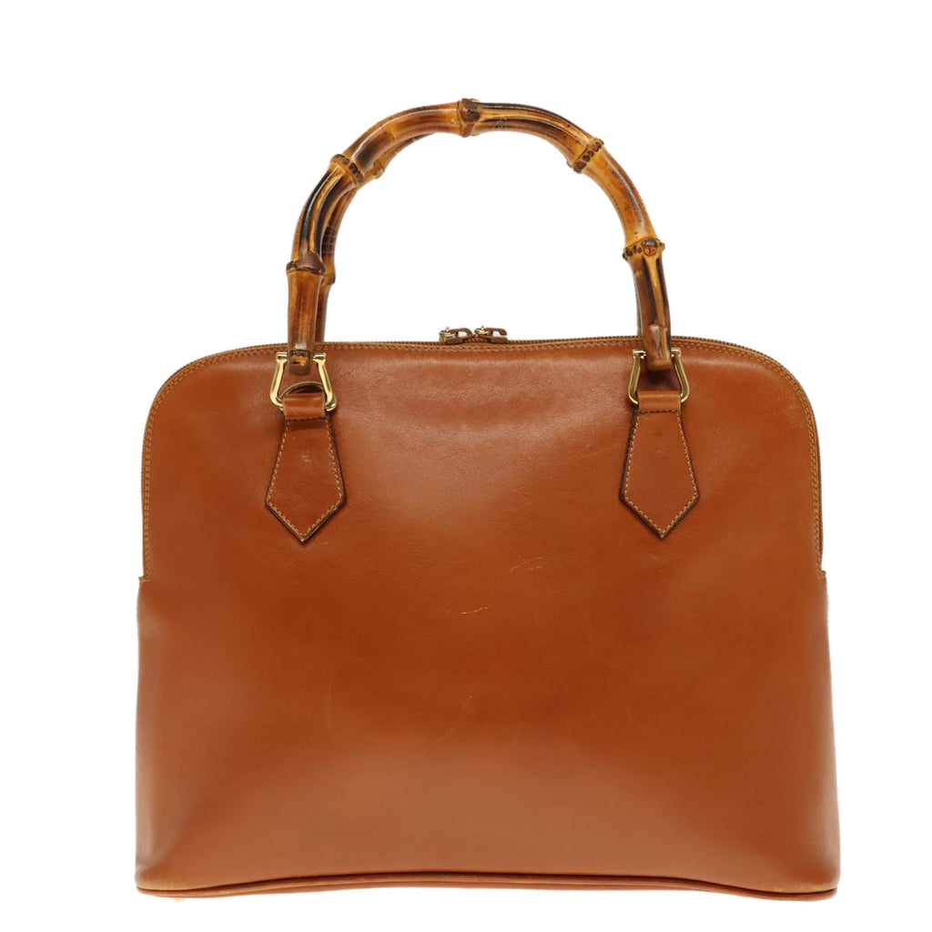GUCCI Bamboo Hand Bag Leather 2way Brown 000 1186 0289 yk12820